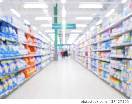 Abstract blurred supermarket aisle 37427393