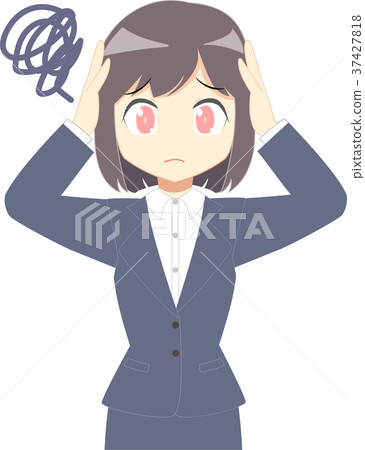 拿著頭的衣服的婦女 37427818