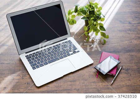 Desk with laptop 37428310