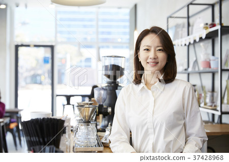 咖啡廳，咖啡師，韓國菜 37428968
