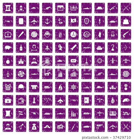 100 combat vehicles icons set grunge purple 100 combat vehicles icons set grunge purple 37429710