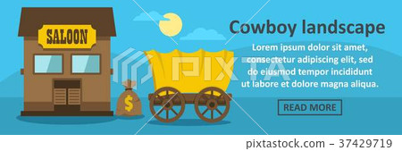 Cowboy landscape banner horizontal concept Cowboy landscape banner horizontal concept 37429719