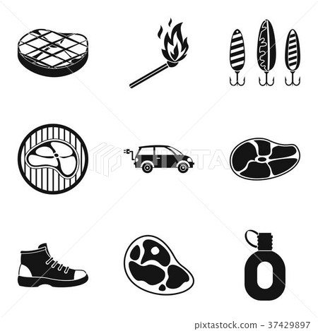 Food delivery icons set, simple style 37429897
