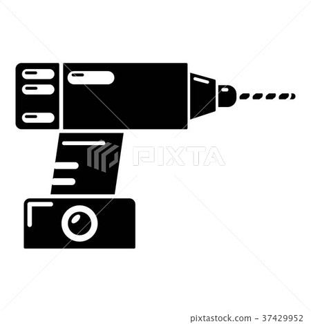 Drill icon, simple black style Drill icon, simple black style 37429952
