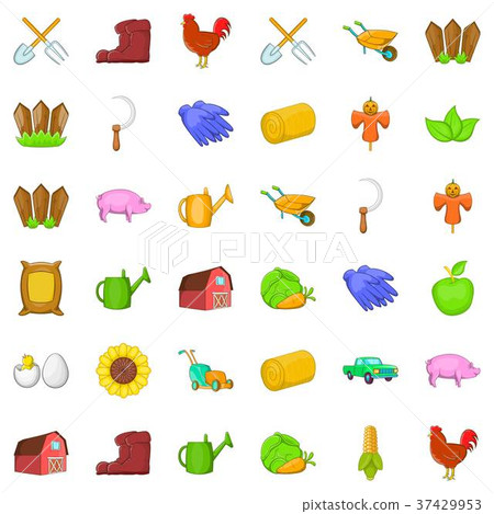 Egg icons set, cartoon style Egg icons set, cartoon style 37429953