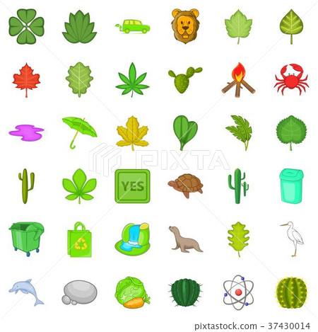 Globe icons set, cartoon style Globe icons set, cartoon style 37430014
