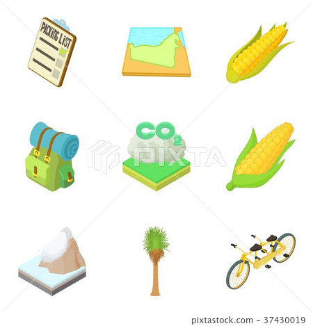Neighborhood icons set, cartoon style 37430019