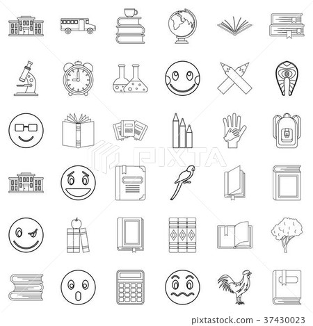 Education icons set, outline style 37430023