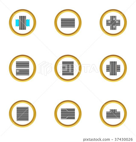 Road constructor icons set, cartoon style 37430026