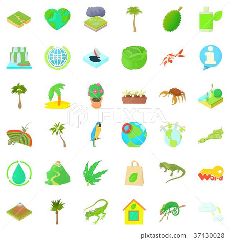 Recycling icons set, cartoon style Recycling icons set, cartoon style 37430028