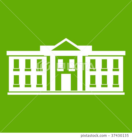 White house USA icon green 37430135