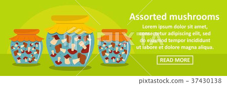 Assorted mushrooms banner horizontal concept Assorted mushrooms banner horizontal concept 37430138