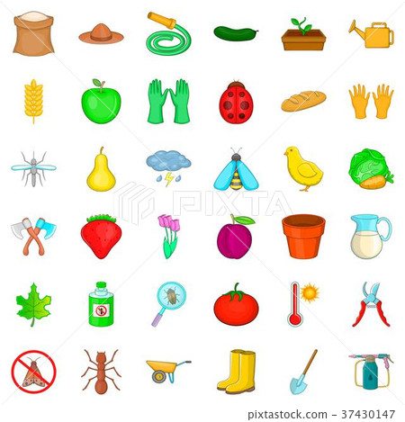 Storm icons set, cartoon style 37430147