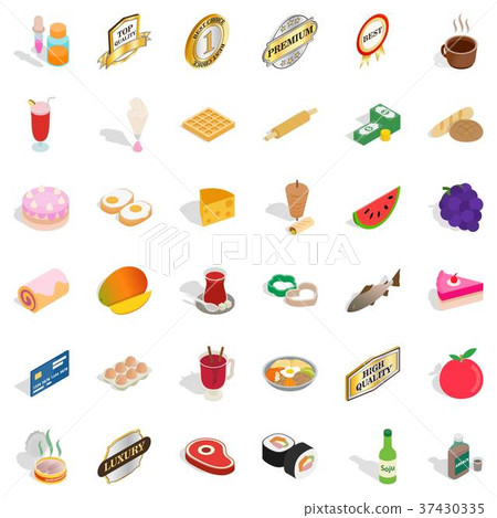 Meat icons set, isometric style Meat icons set, isometric style 37430335