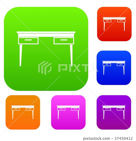 Wooden table set color collection Wooden table set color collection 37430412