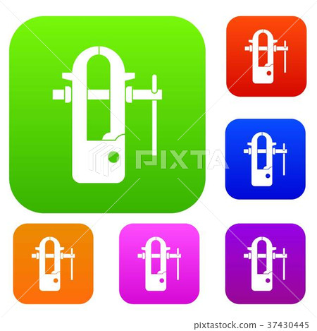 Blacksmiths vice set color collection - Stock Illustration [37430445 ...