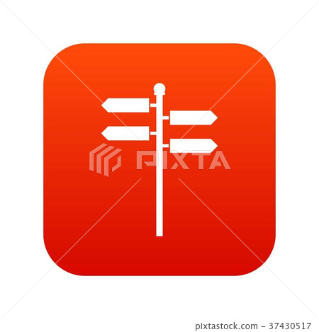 Street sign icon digital red 37430517
