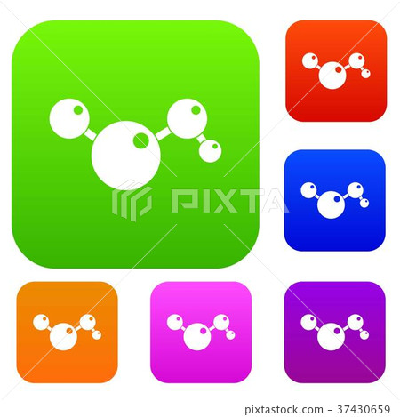 Chemical and physical molecules set color collection Chemical and physical molecules set color collection 37430659
