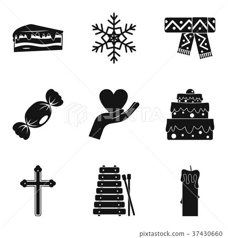 Religious holiday icons set, simple style 37430660