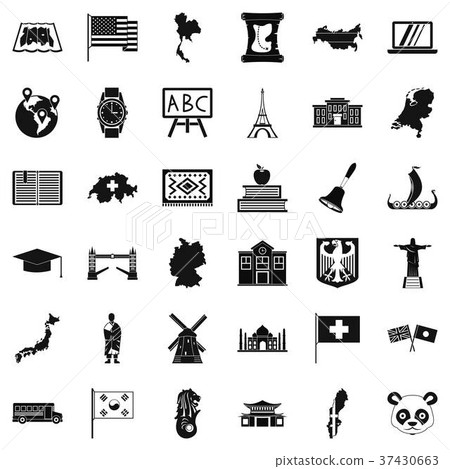 Topography icons set, simple style - Stock Illustration [37430663] - PIXTA