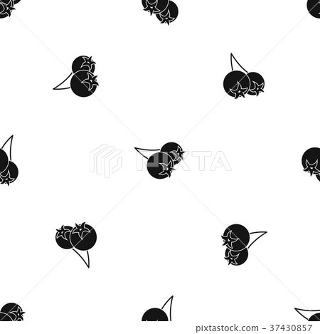 Chokeberry or aronia berry pattern seamless black Chokeberry or aronia berry pattern seamless black 37430857