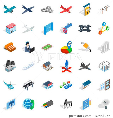 Helicopter icons set, isometric style 37431236