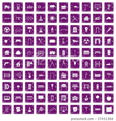 100 architecture icons set grunge purple 100 architecture icons set grunge purple 37431368