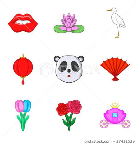 Good looks icons set, cartoon style 37431529