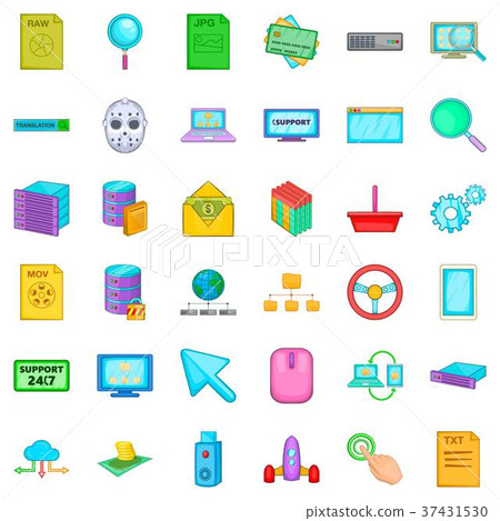 Crime icons set, cartoon style 37431530