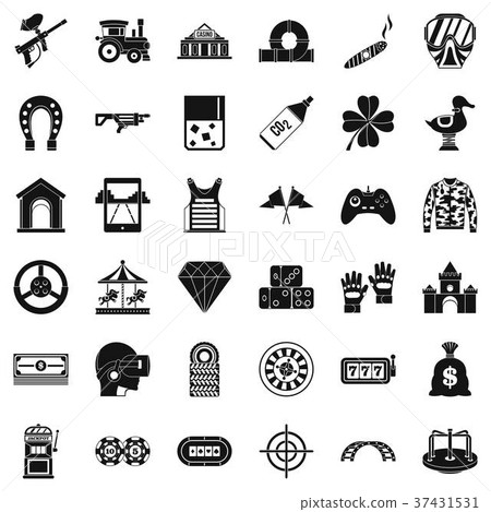 Gemstone icons set, simple style Gemstone icons set, simple style 37431531