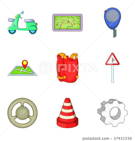Prowl icons set, cartoon style Prowl icons set, cartoon style 37431550
