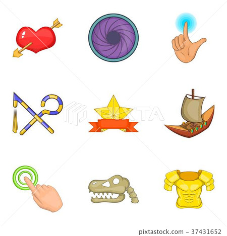 Documentary icons set, cartoon style 37431652