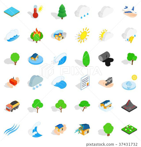 Tree icons set, isometric style Tree icons set, isometric style 37431732