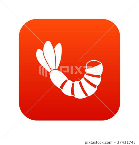 Shrimp icon digital red 37431745