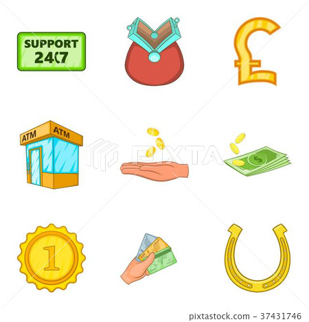 Investment in business icons set, cartoon style Investment in business icons set, cartoon style 37431746