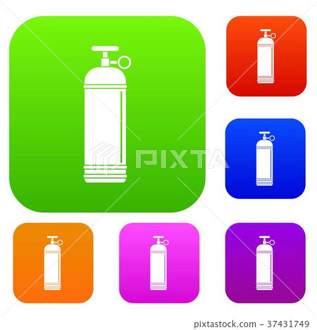 Compressed gas container set color collection Compressed gas container set color collection 37431749
