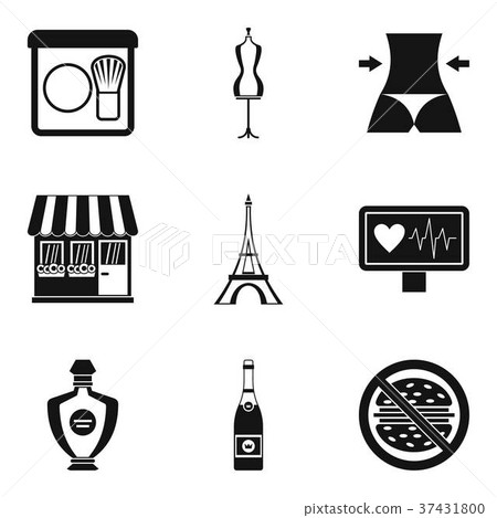 Perfect body icons set, simple style Perfect body icons set, simple style 37431800
