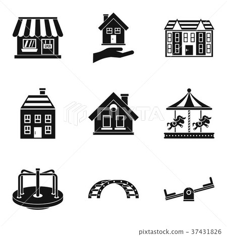 Park improvement icons set, simple style Park improvement icons set, simple style 37431826