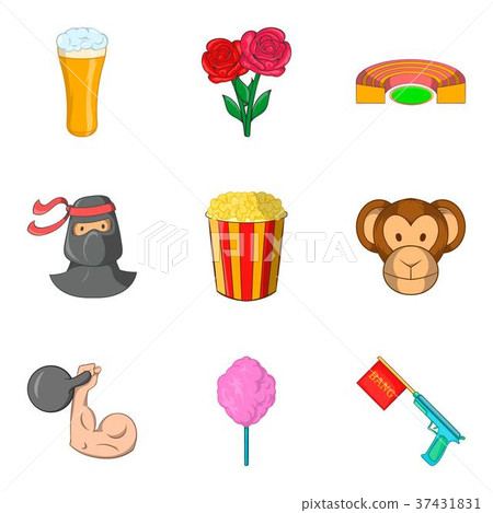 Improvisation icons set, cartoon style 37431831