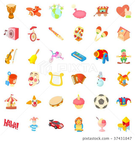Circus icons set, cartoon style Circus icons set, cartoon style 37431847