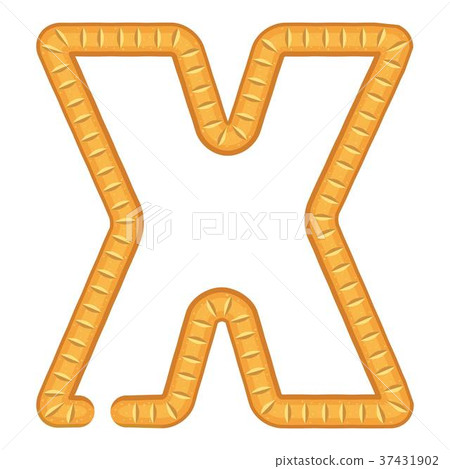 Letter x bread icon, cartoon style Letter x bread icon, cartoon style 37431902