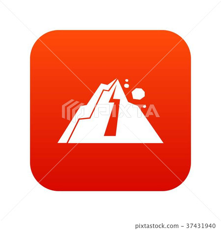 Rockfall icon digital red Rockfall icon digital red 37431940