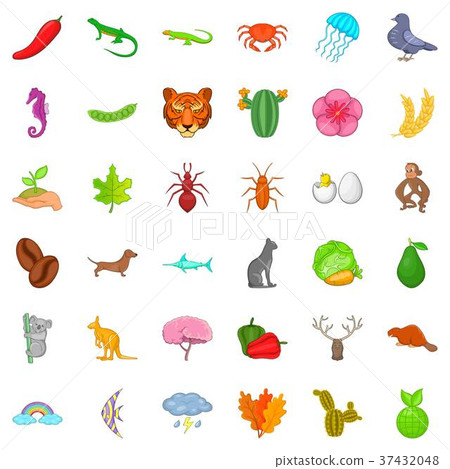 Kangaroo icons set, cartoon style Kangaroo icons set, cartoon style 37432048
