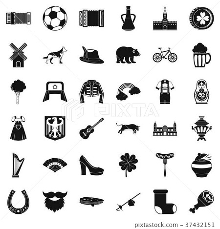 Samovar icons set, simple style 37432151