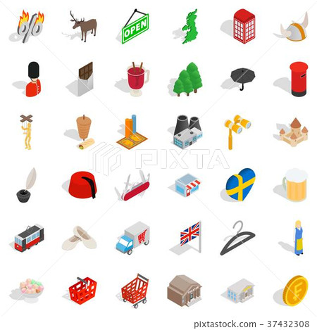 Heartbeat icons set, isometric style Heartbeat icons set, isometric style 37432308