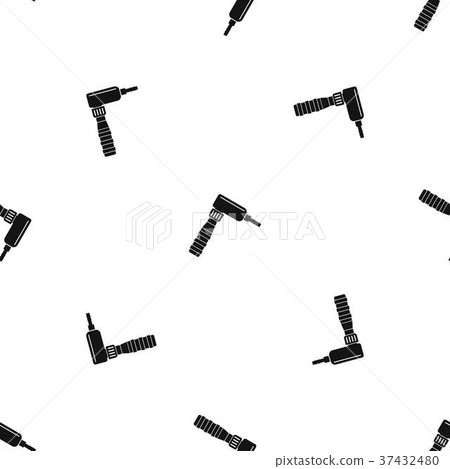 Hand draw rotary tattoo machine pattern seamless black Hand draw rotary tattoo machine pattern seamless black 37432480