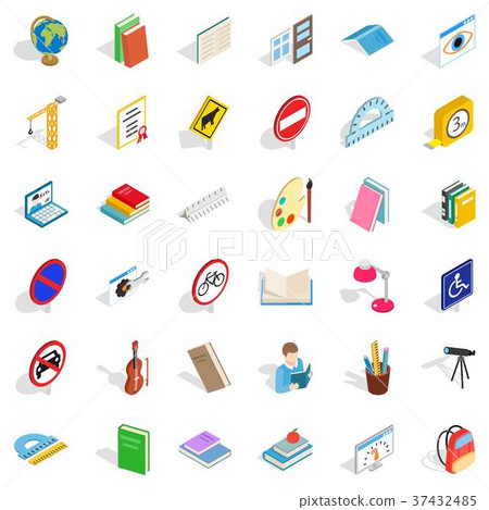 Examination icons set, isometric style 37432485