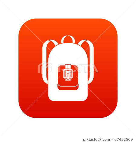 Backpack icon digital red - Stock Illustration [37432509] - PIXTA