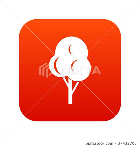 Autumn tree icon digital red Autumn tree icon digital red 37432705