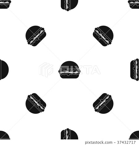 Burger pattern seamless black Burger pattern seamless black 37432717